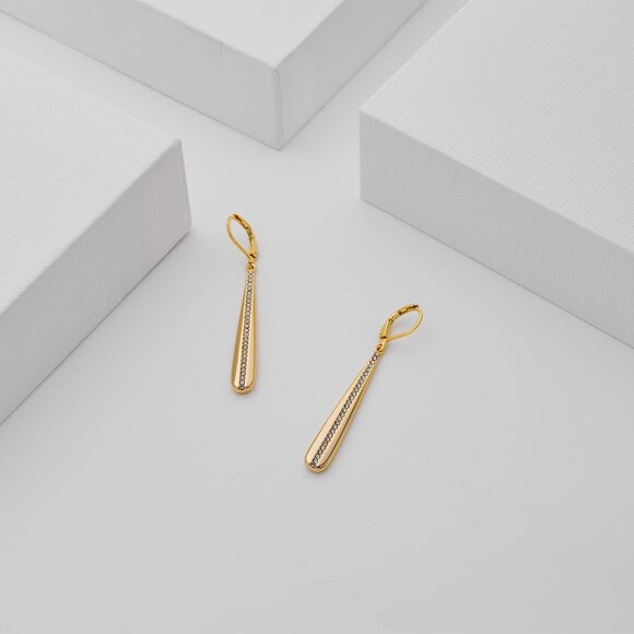 ⚡Gold Drop Dangle Earrings Long Crystal Line Elegant Lightweight Earrings - Picture 4 of 6